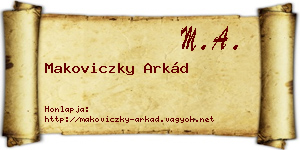 Makoviczky Arkád névjegykártya